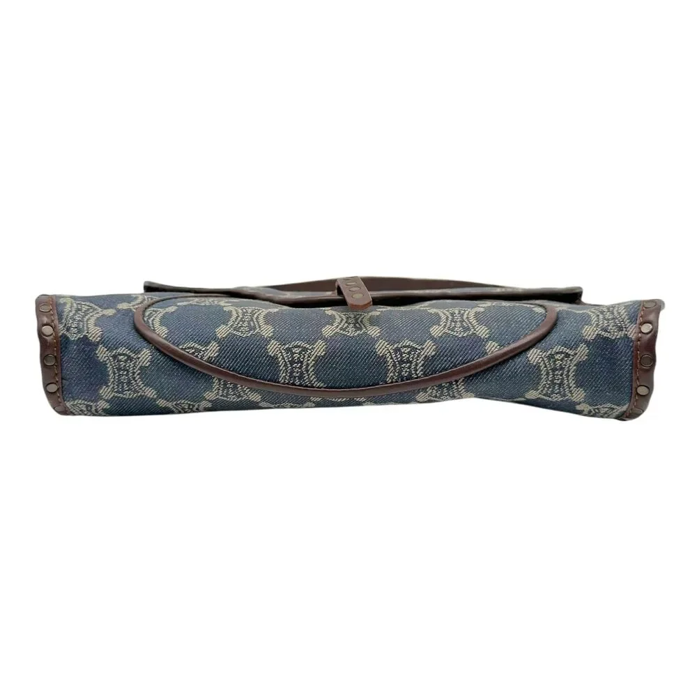 Celine Denim Triomphe Monogram Poulbot Bag - Picture 3 of 12